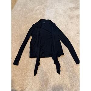 Women's Lightweight Black Draped Cardigan Size Small